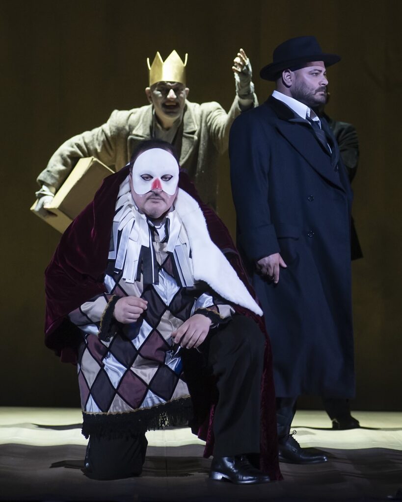 Daniel Giulianini (right) as Count Monterone in Rigoletto at Opéra National de Paris