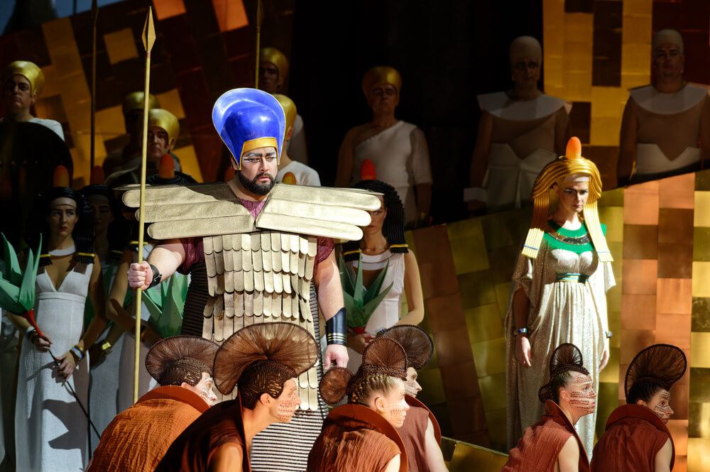 Jorge Puerta as Radamés in 'Aida' at the Lithuanian National Opera and Ballet (2023)